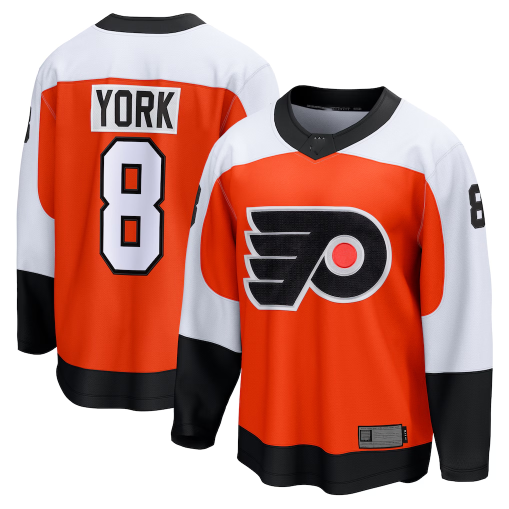 Tocy P.Flyers #8 Cam York Orange Home Breakaway Jerseys