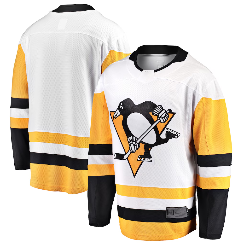 Tocy P.Penguins White Away Breakaway Jerseys