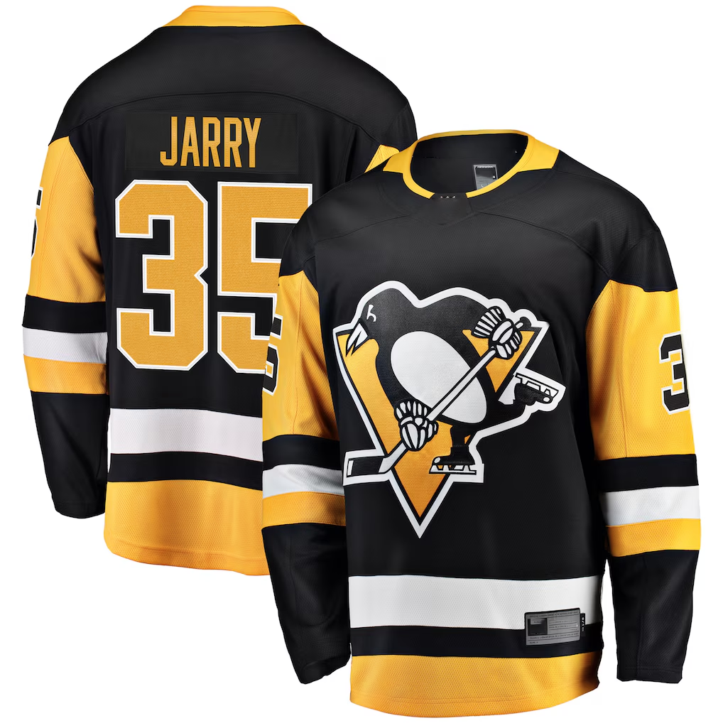 Tocy P.Penguins #35 Tristan Jarry Black Home Breakaway Player Jerseys
