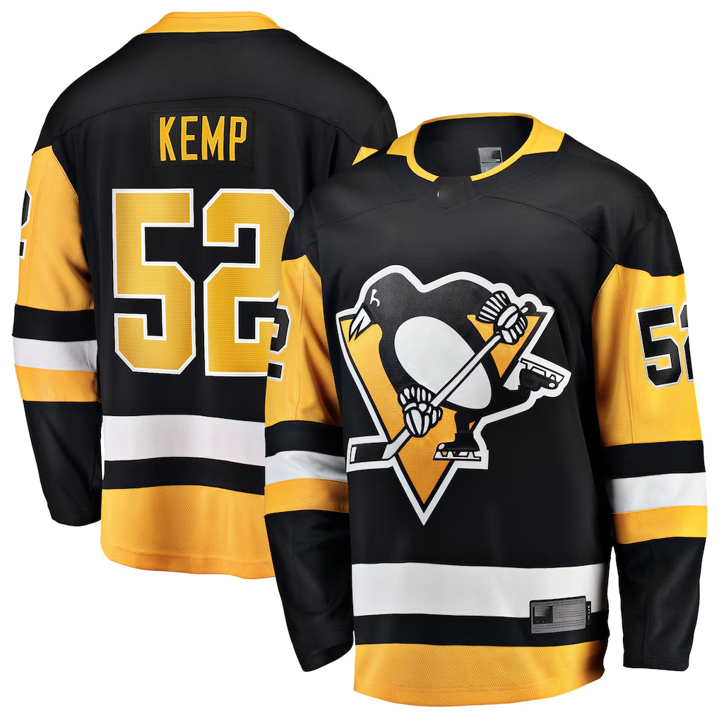 Tocy P.Penguins #52 Philip Kemp Black Home Breakaway Jerseys