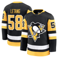 Tocy P.Penguins #58 Kris Letang Black Home Premium Jerseys