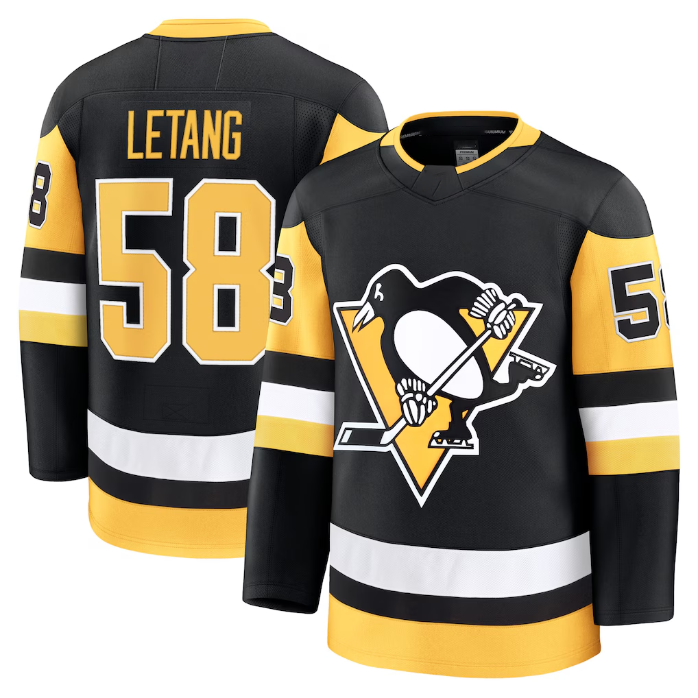 Tocy P.Penguins #58 Kris Letang Black Home Premium Jerseys