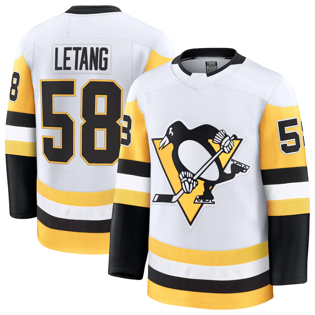 Tocy P.Penguins #58 Kris Letang White Premium Jerseys