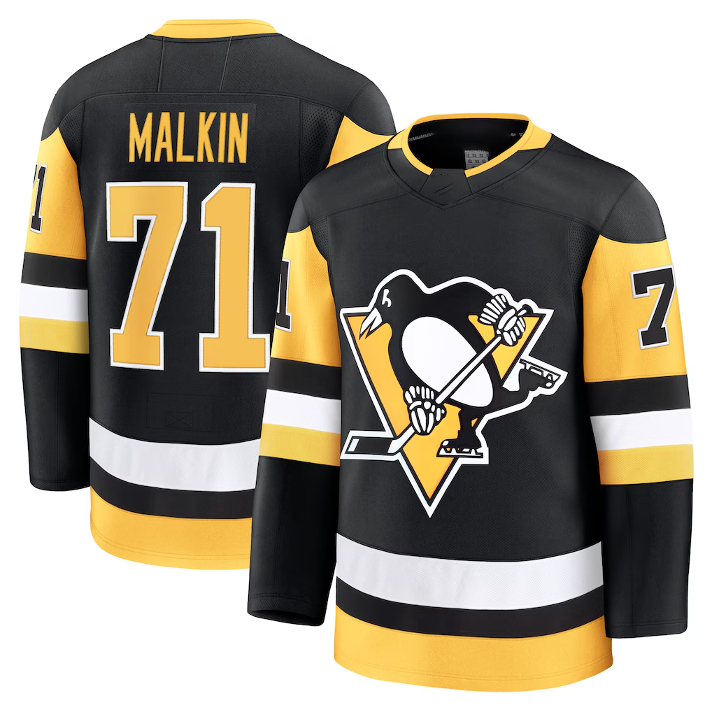 Tocy P.Penguins #71 Evgeni Malkin Black Home Premium Jerseys
