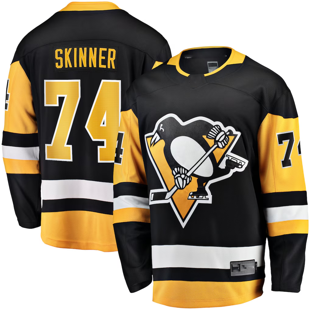 Tocy P.Penguins #74 Stuart Skinner Black Home Breakaway Jerseys