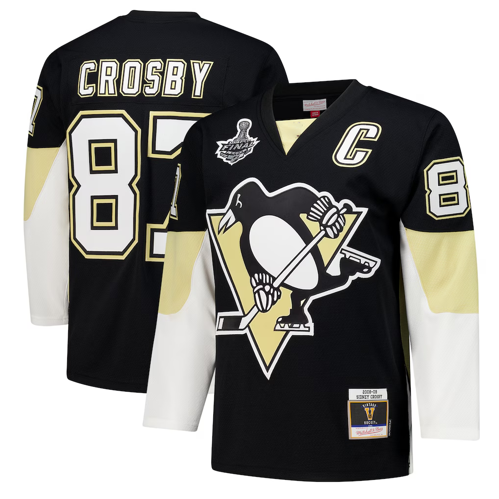 Tocy P.Penguins #87 Sidney Crosby Black 2008 Power Play Jerseys