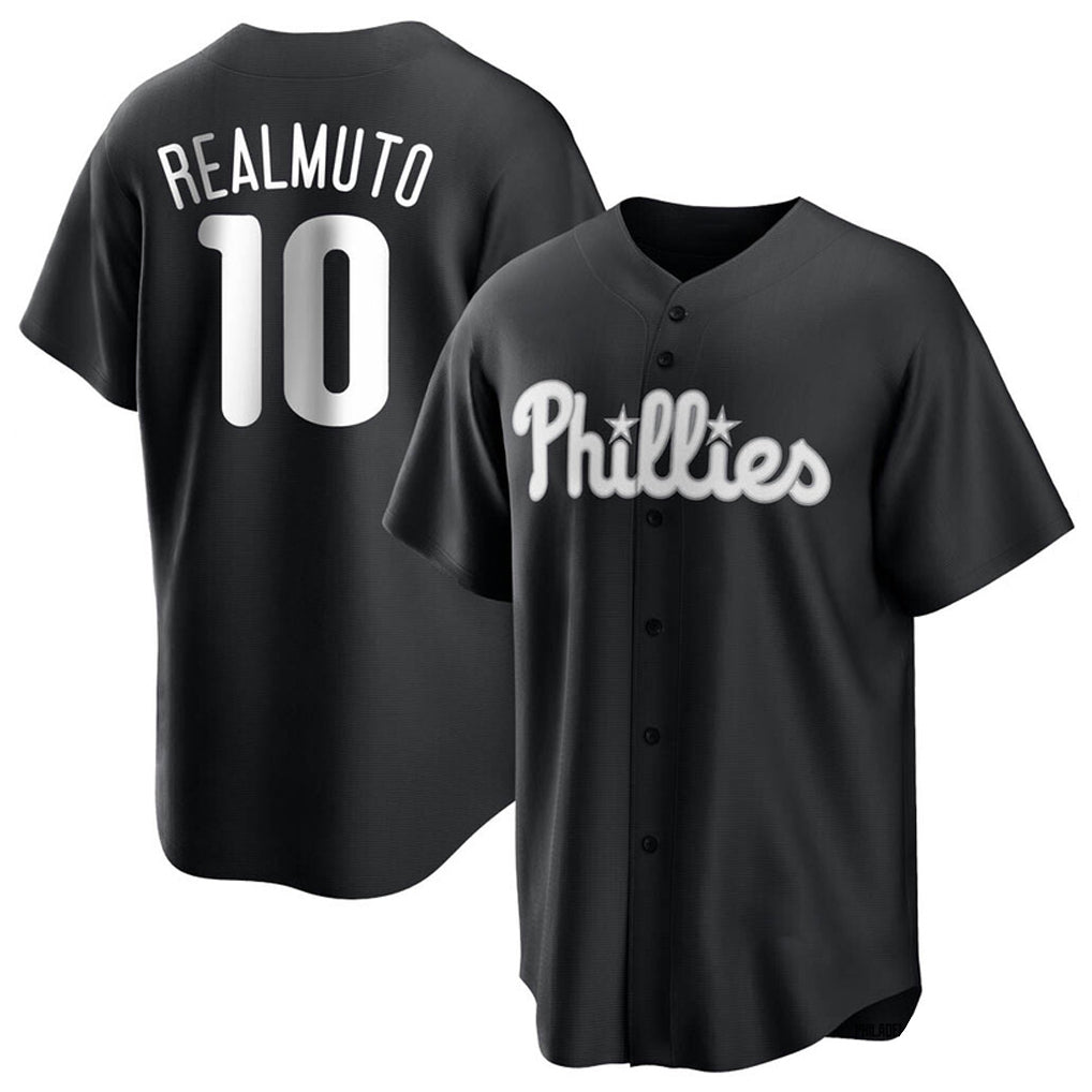 tocy P.Phillies #10 J.T. Realmuto Player Black Alt Fashion Home Game Stitched Jerseys