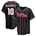 tocy P.Phillies #10 J.T. Realmuto Player Black Fashion Out Home Game Stitched Jerseys