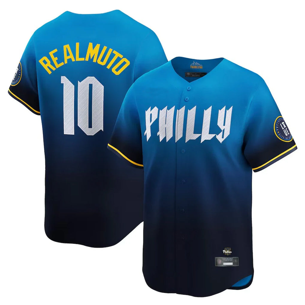 tocy P.Phillies #10 J.T. Realmuto Player Blue City Connect Home Limited Stitched Jerseys