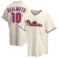 tocy P.Phillies #10 J.T. Realmuto Player Cream Home Game Stitched Jerseys