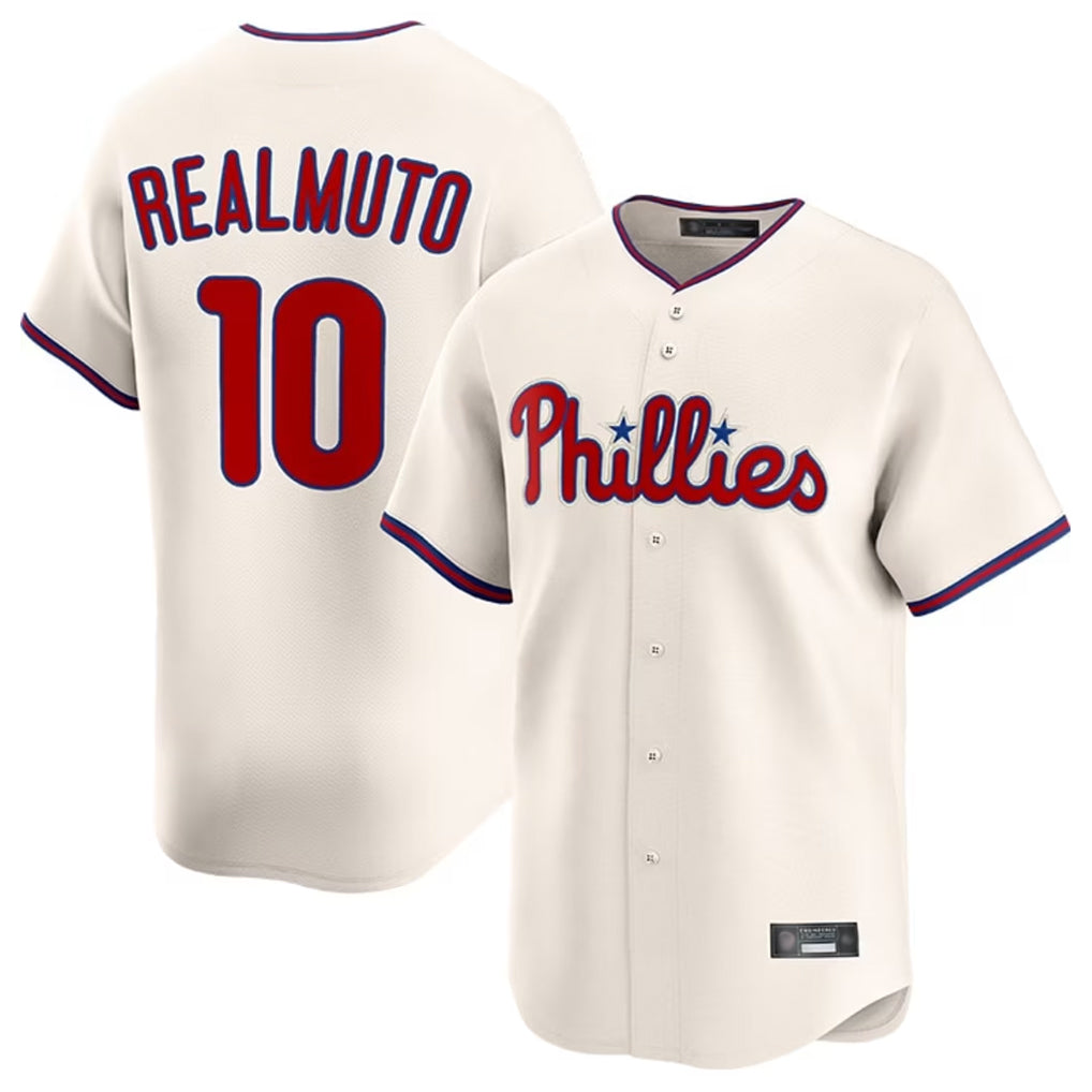 tocy P.Phillies #10 J.T. Realmuto Player Cream Home Limited Stitched Jerseys