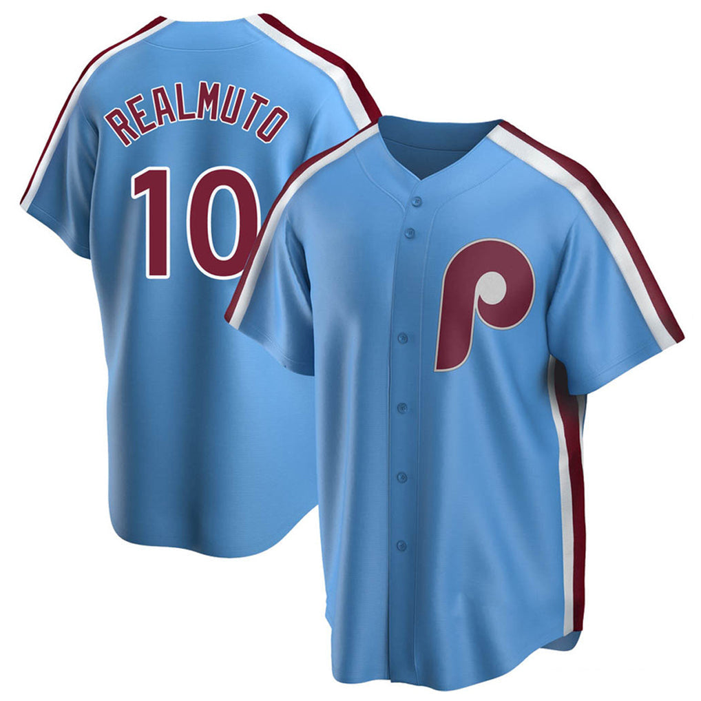 tocy P.Phillies #10 J.T. Realmuto Player Light Blue Replica Game Stitched Jerseys
