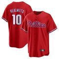 tocy P.Phillies #10 J.T. Realmuto Player Red Home Game Stitched Jerseys
