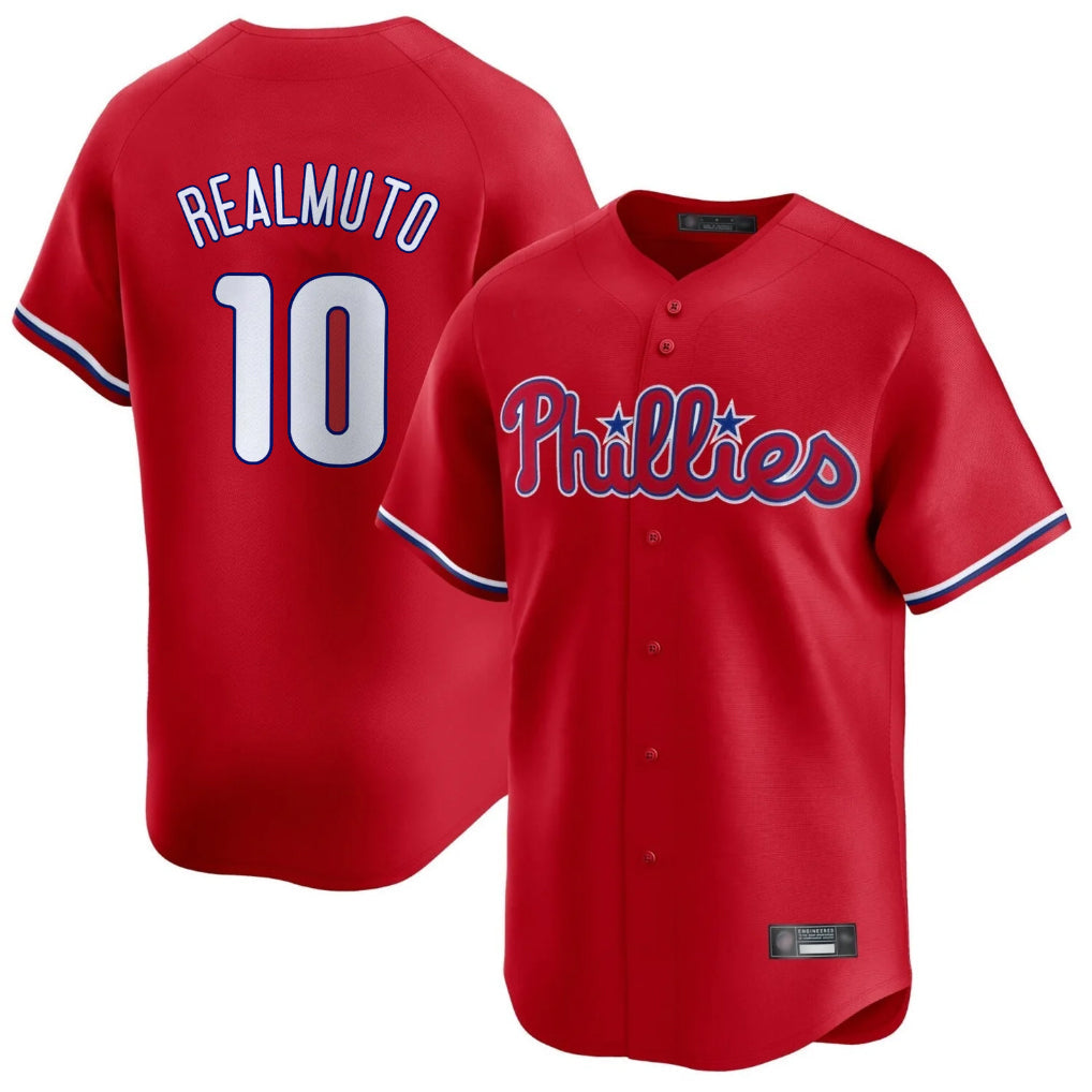 tocy P.Phillies #10 J.T. Realmuto Player Red Home Limited Stitched Jerseys