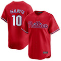 tocy P.Phillies #10 J.T. Realmuto Player Red Home Limited Stitched Jerseys