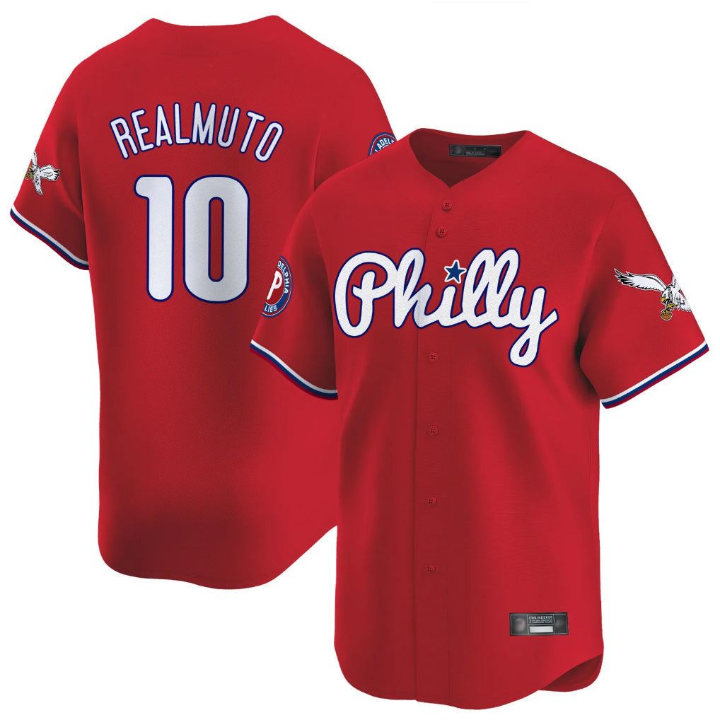 tocy P.Phillies #10 J.T. Realmuto Player Red Phillies & Eagles Vapor Premier Limited Stitched Jerseys