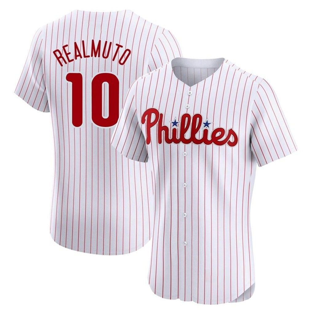 tocy P.Phillies #10 J.T. Realmuto Player White Home Limited Elite Stitched Jerseys