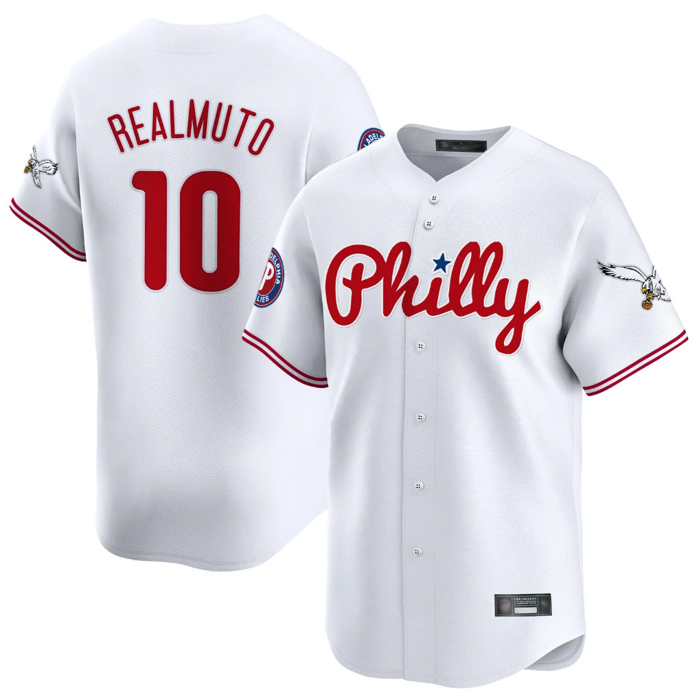 tocy P.Phillies #10 J.T. Realmuto Player White Phillies & Eagles Vapor Premier Limited Stitched Jerseys