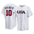 tocy P.Phillies #10 J.T. Realmuto Player White USA World Classic Home Game Stitched Jerseys
