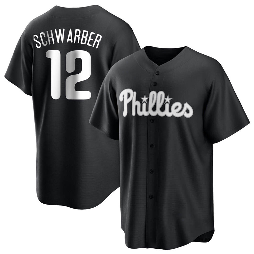 tocy P.Phillies #12 Kyle Schwarber Player Black Alt Fashion Home Game Stitched Jerseys