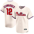 tocy P.Phillies #12 Kyle Schwarber Player Cream Home Limited Stitched Jerseys