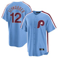 tocy P.Phillies #12 Kyle Schwarber Player Light Blue Home Game Stitched Jerseys