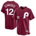 tocy P.Phillies #12 Kyle Schwarber Player Red Cooperstown Collection Limited Home Stitched Jerseys