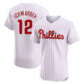 tocy P.Phillies #12 Kyle Schwarber Player White Home Limited Elite Stitched Jerseys