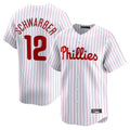 tocy P.Phillies #12 Kyle Schwarber Player White Home Limited Stitched Jerseys