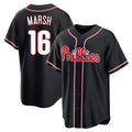 tocy P.Phillies #16 Brandon Marsh Player Black Fashion Out Home Game Stitched Jerseys