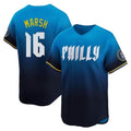 tocy P.Phillies #16 Brandon Marsh Player Blue City Connect Home Limited Stitched Jerseys