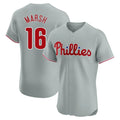tocy P.Phillies #16 Brandon Marsh Player Gray Home Limited Elite Stitched Jerseys