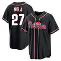 tocy P.Phillies #27 Aaron Nola Player Black Fashion Out Home Game Stitched Jerseys