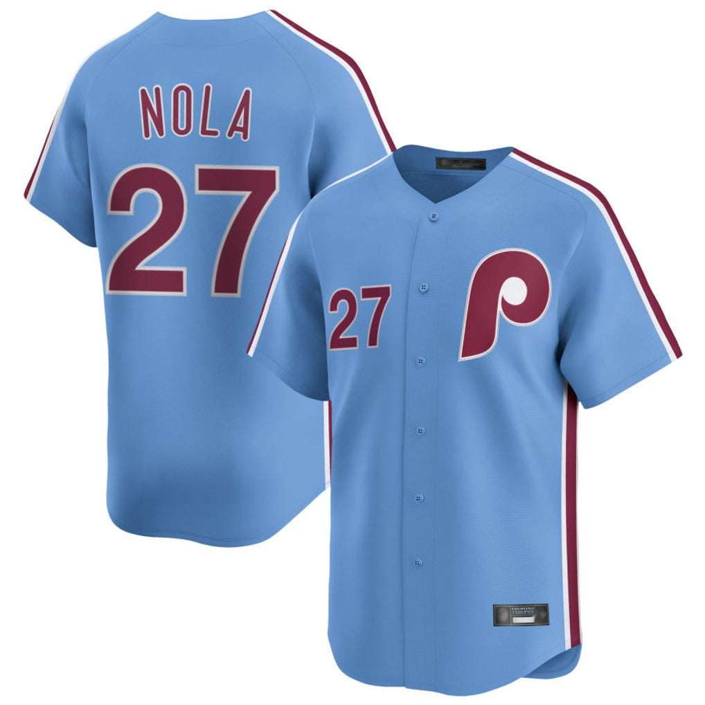 tocy P.Phillies #27 Aaron Nola Player Light Blue Home Limited Stitched Jerseys