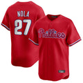 tocy P.Phillies #27 Aaron Nola Player Red Home Limited Stitched Jerseys
