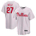tocy P.Phillies #27 Aaron Nola Player White Home Game Stitched Jerseys