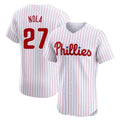 tocy P.Phillies #27 Aaron Nola Player White Home Limited Elite Stitched Jerseys