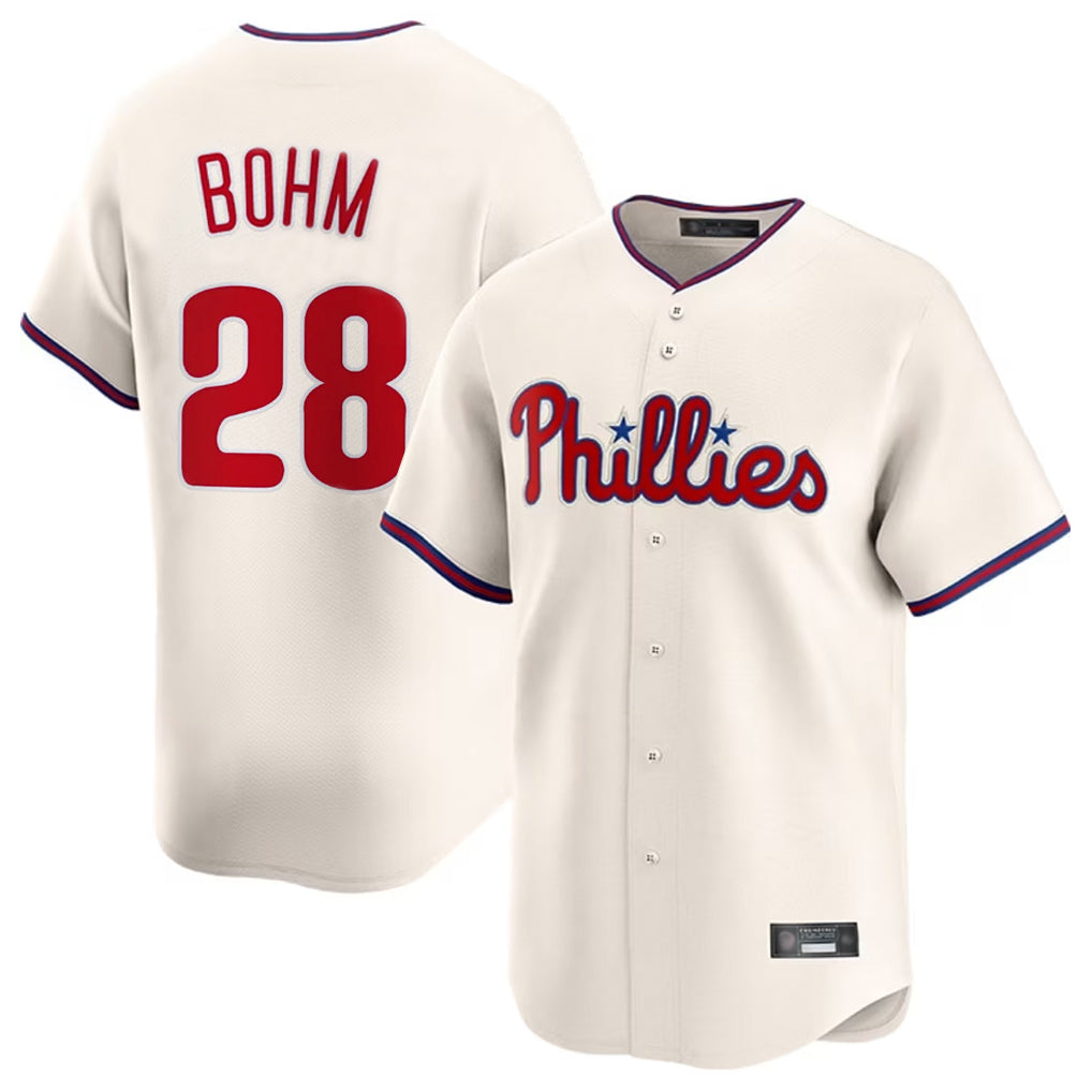 tocy P.Phillies #28 Alec Bohm Player Cream Home Limited Stitched Jerseys