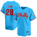 tocy P.Phillies #28 Alec Bohm Player Light Blue Phillies & Eagles Vapor Premier Limited Home Stitched Jerseys