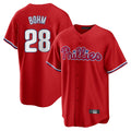 tocy P.Phillies #28 Alec Bohm Player Red Home Game Stitched Jerseys
