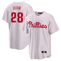 tocy P.Phillies #28 Alec Bohm Player White Home Game Stitched Jerseys
