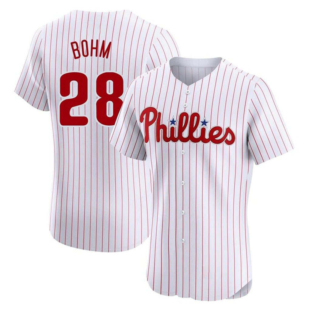 tocy P.Phillies #28 Alec Bohm Player White Home Limited Elite Stitched Jerseys