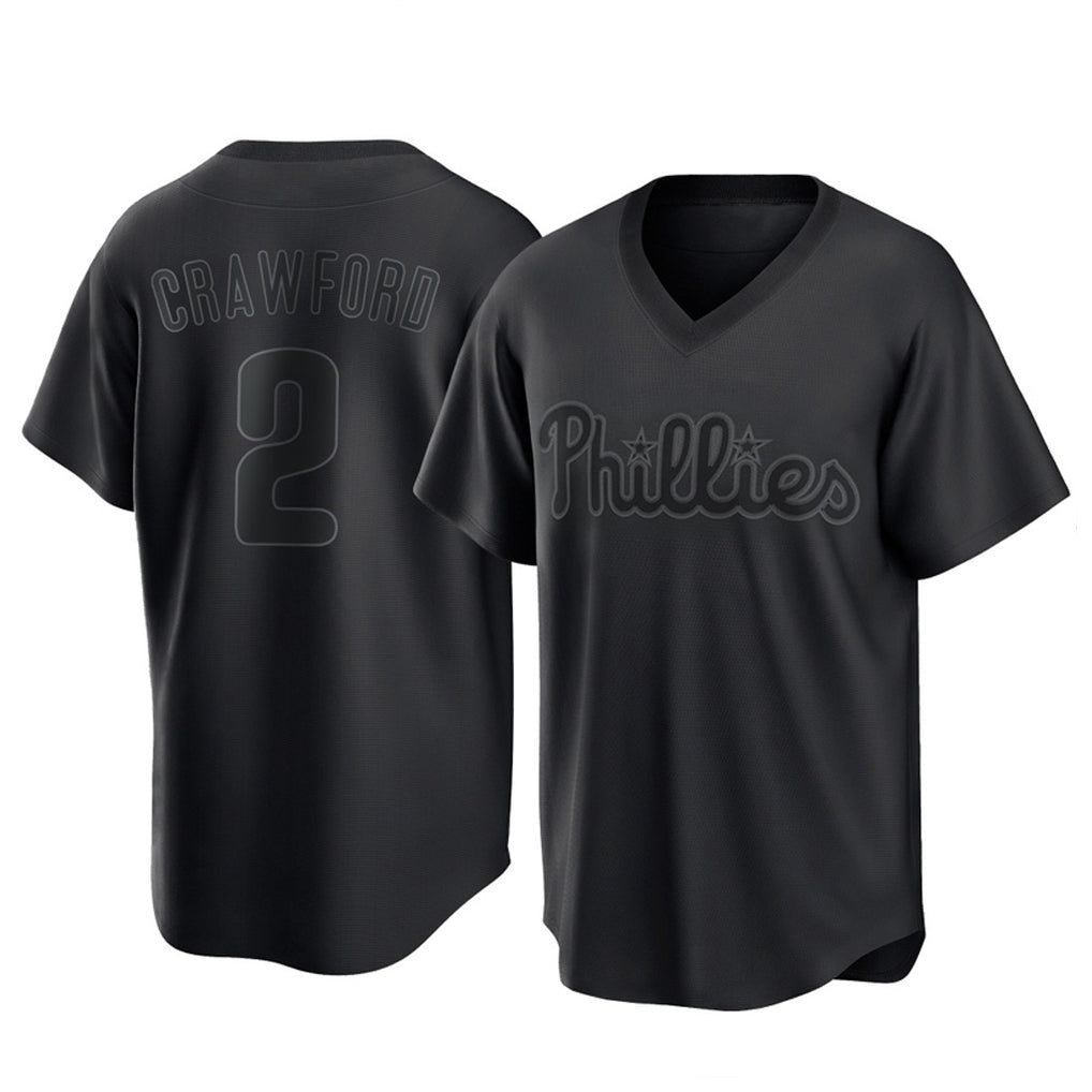 tocy P.Phillies #2 Justin Crawford Player Black Pitch Fashion Limited T-shirt Stitched Jerseys