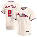 tocy P.Phillies #2 Justin Crawford Player Cream Home Limited Stitched Jerseys