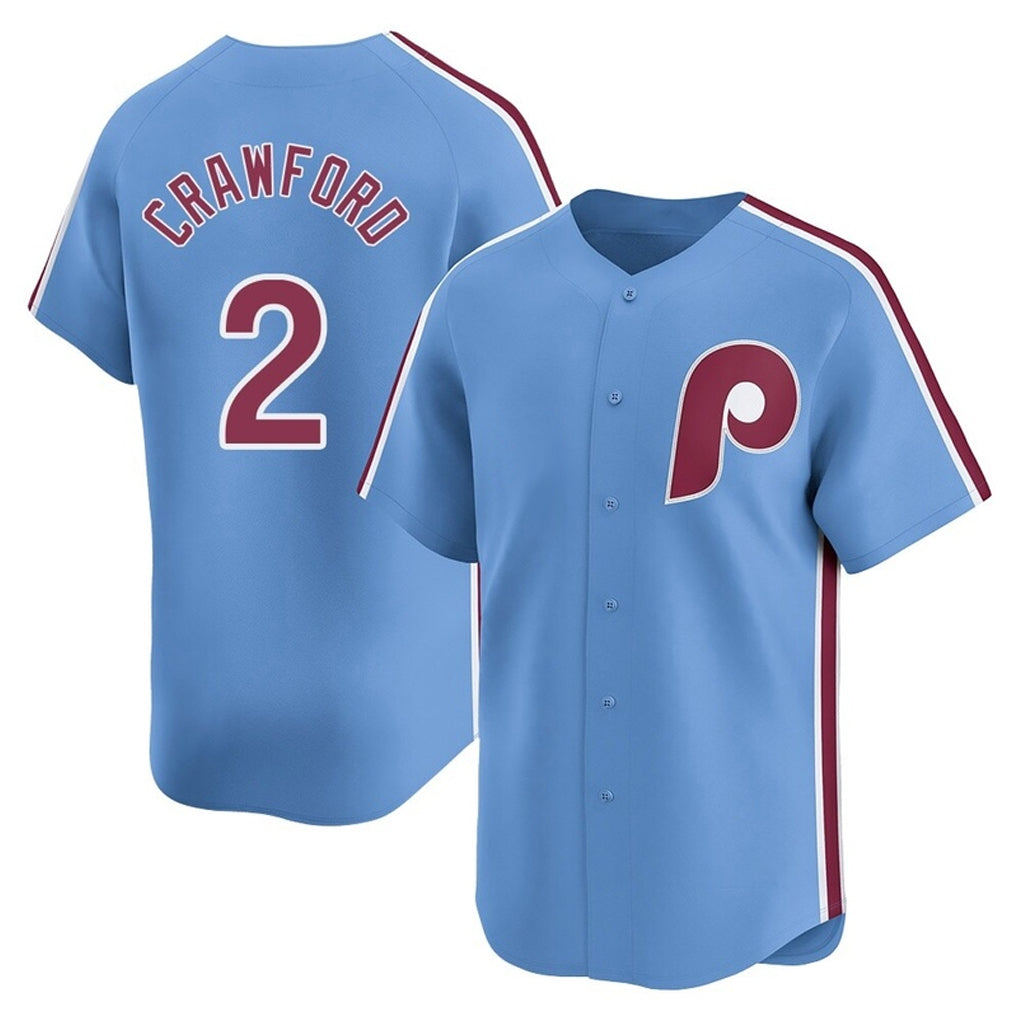 tocy P.Phillies #2 Justin Crawford Player Light Blue Game Stitched Jerseys