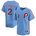 tocy P.Phillies #2 Justin Crawford Player Light Blue Home Limited Stitched Jerseys