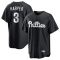 tocy P.Phillies #3 Bryce Harper Player Black Alt Fashion Home Game Stitched Jerseys