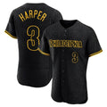 tocy P.Phillies #3 Bryce Harper Player Black Snake Skin City Home Limited Elite Stitched Jerseys