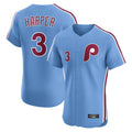 tocy P.Phillies #3 Bryce Harper Player Light Blue Home Limited Elite Stitched Jerseys