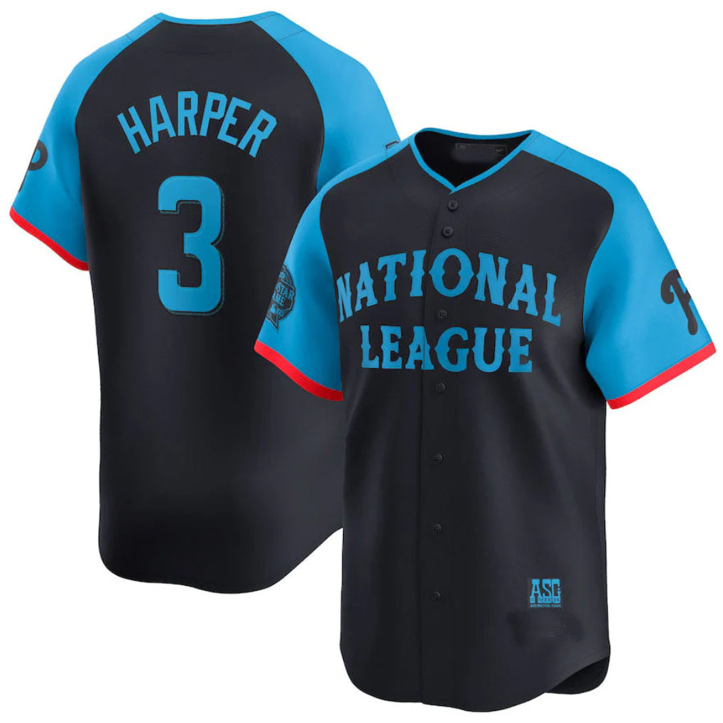 tocy P.Phillies #3 Bryce Harper Player Navy National League All-Star Limited Game Stitched Jerseys